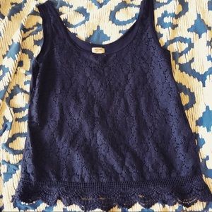 Navy blue lace front mossimo tank top